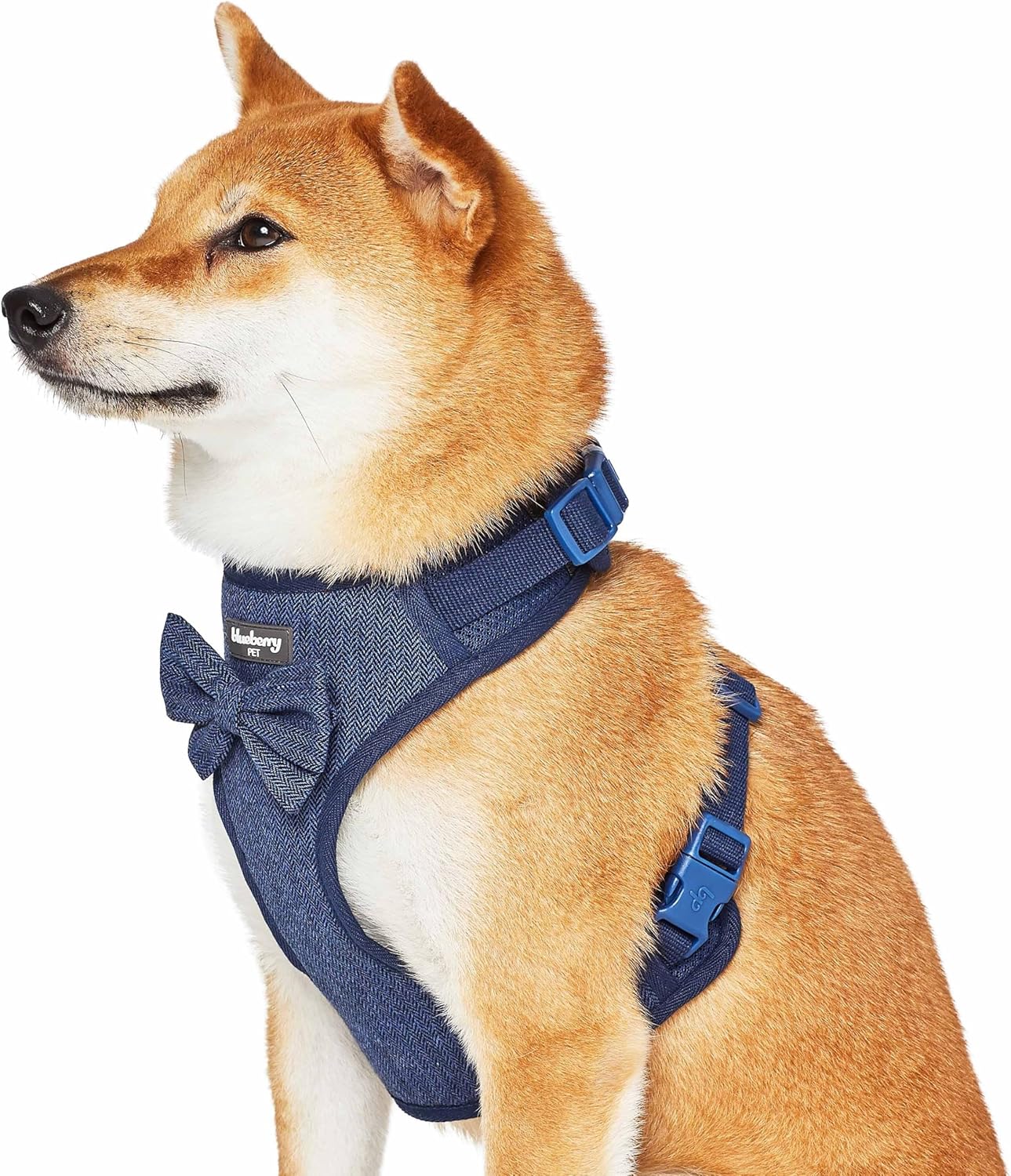 Blueberry Pet Textured Tweed Dog Harness Vest for Stylish Pets in Navy Blue