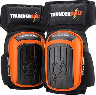 Thunderbolt Knieschoner Professioneller Knieschutz mit komfortablem Gelkissen Knieschoner Fliesenleger für Arbeit, Handwerk, Bodenbeläge Kniepolster Garten mit starken rutschfesten Gurten