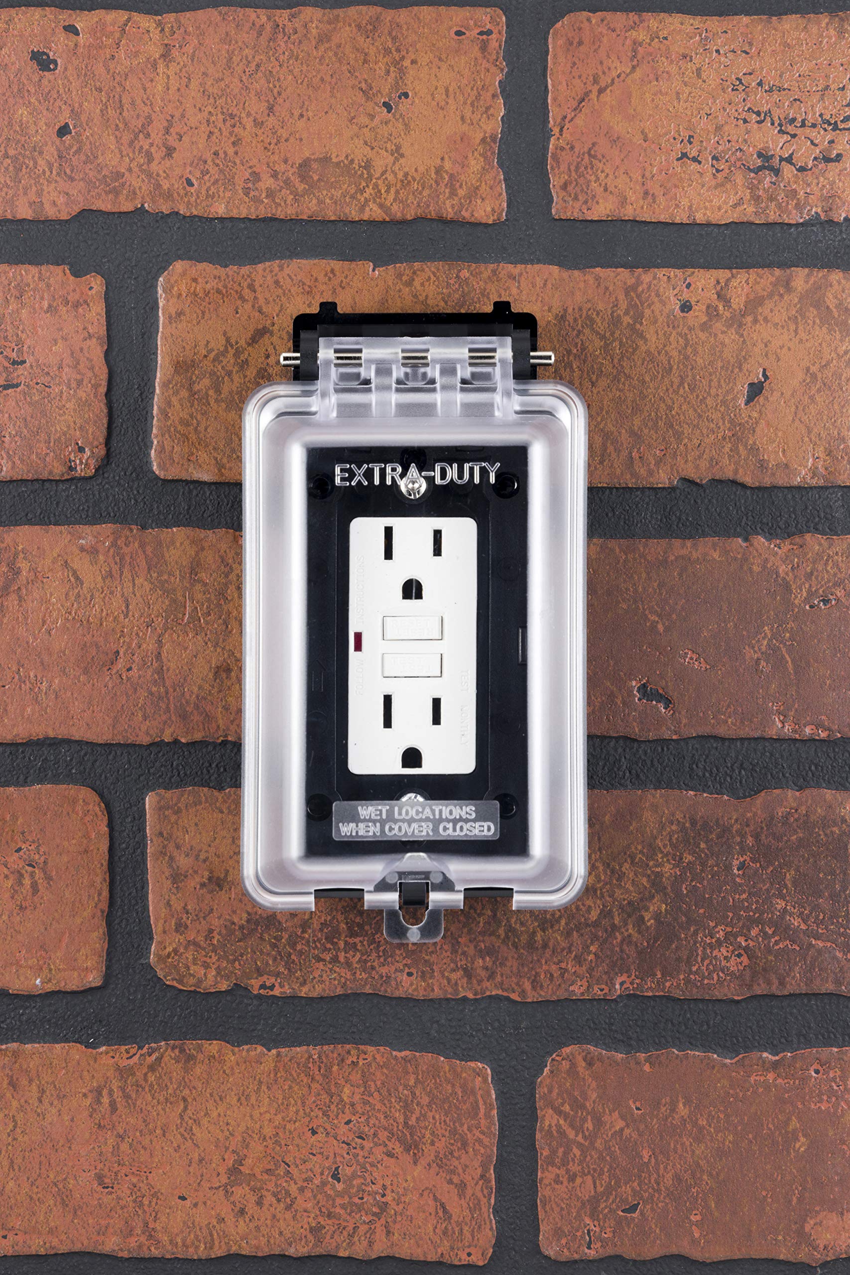 UltraPro, Black, Outdoor Electrical Outlet Cover, Single Gang, Weatherproof Enclosure, Rated for Wet Locations, 49204