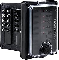 Vista 1 de True Mods 10 Way Waterproof Fuse Box for Automotive [ATC/ATO Blade Fuses] [250 Amp] [Up to 25A per Socket] [LED Indicator] [12V - 32V DC] Auto