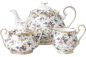 Royal Albert 100 Years 1940 Tea Set (Teapot, Sugar & Creamer) -...