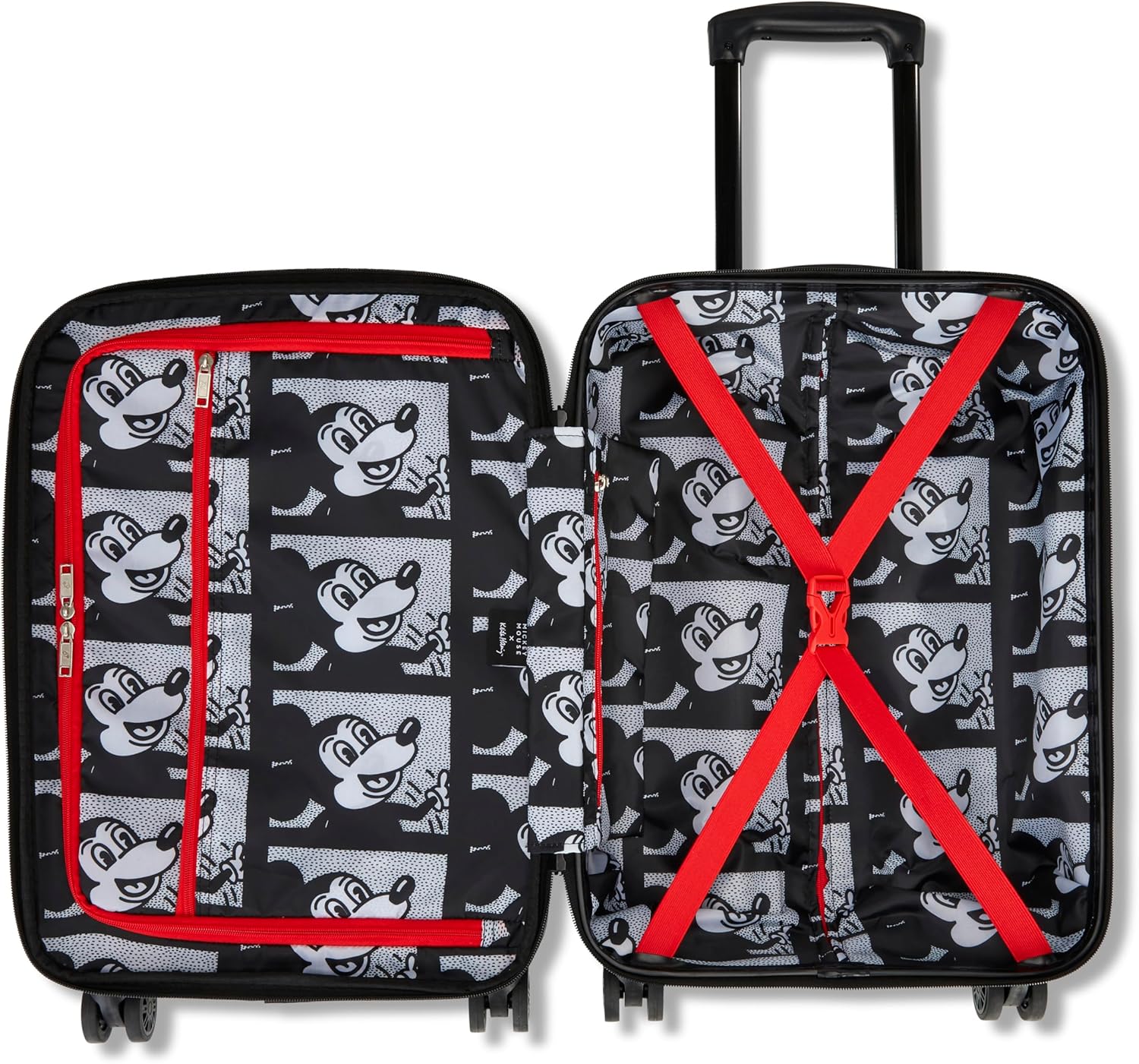 American Tourister Keith Haring Mickey Mouse Hardside Luggage with Spinner Wheels, Carry-On 19-Inch
