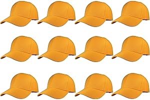 Gelante Plain Blank Baseball Caps with Gold Caps