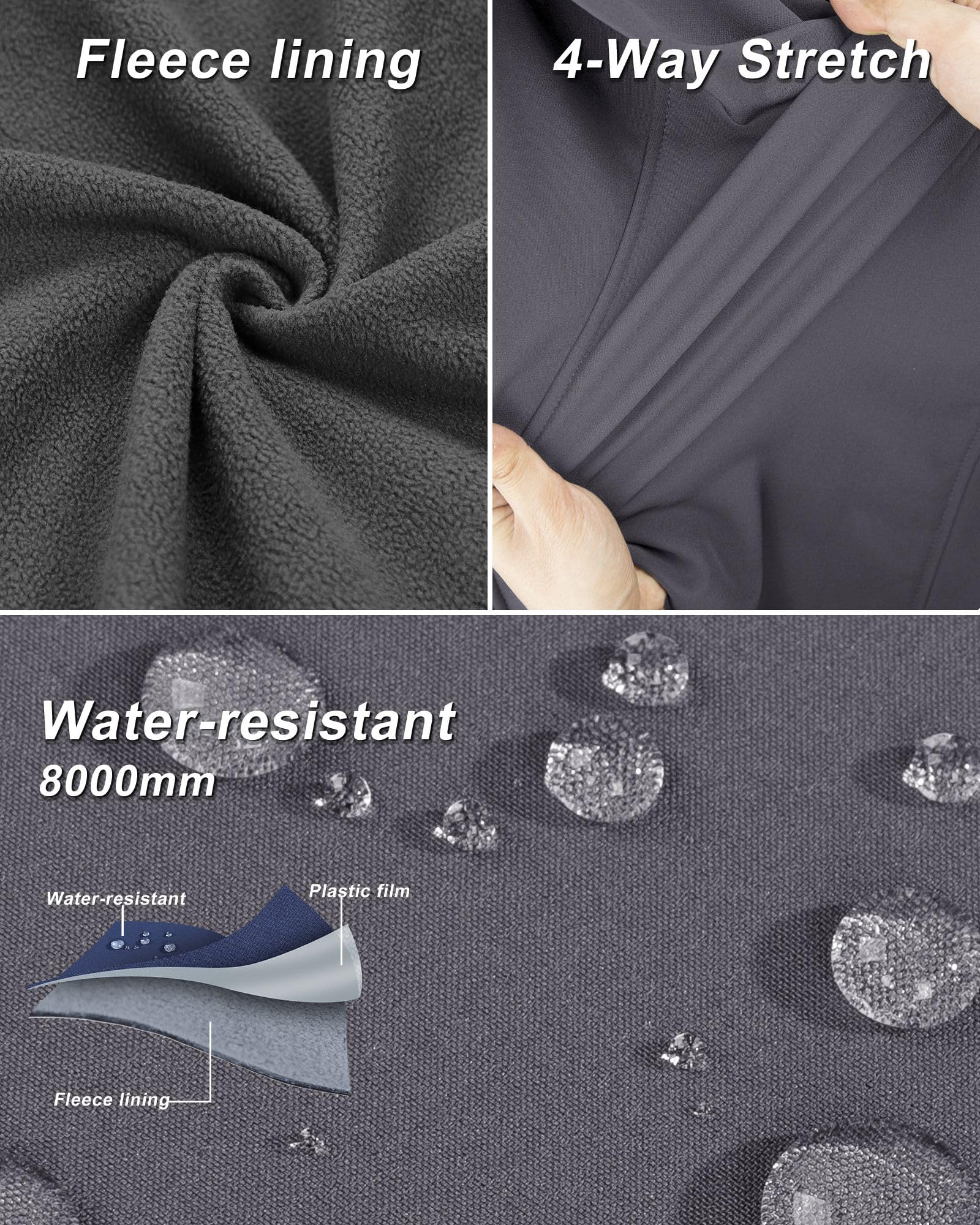 33,000ft Veste softshell légère à capuche pour femme avec doublure en polaire coupe-vent et fermeture éclair pour randonnée, golf, course à pied