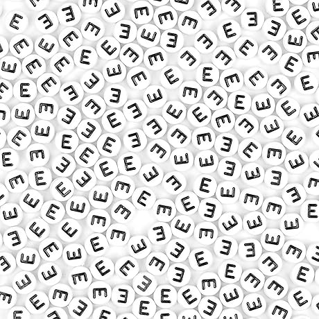 Auvoua Letter E Beads 300 Pcs White Alphabet Beads For DIY Jewelry Making