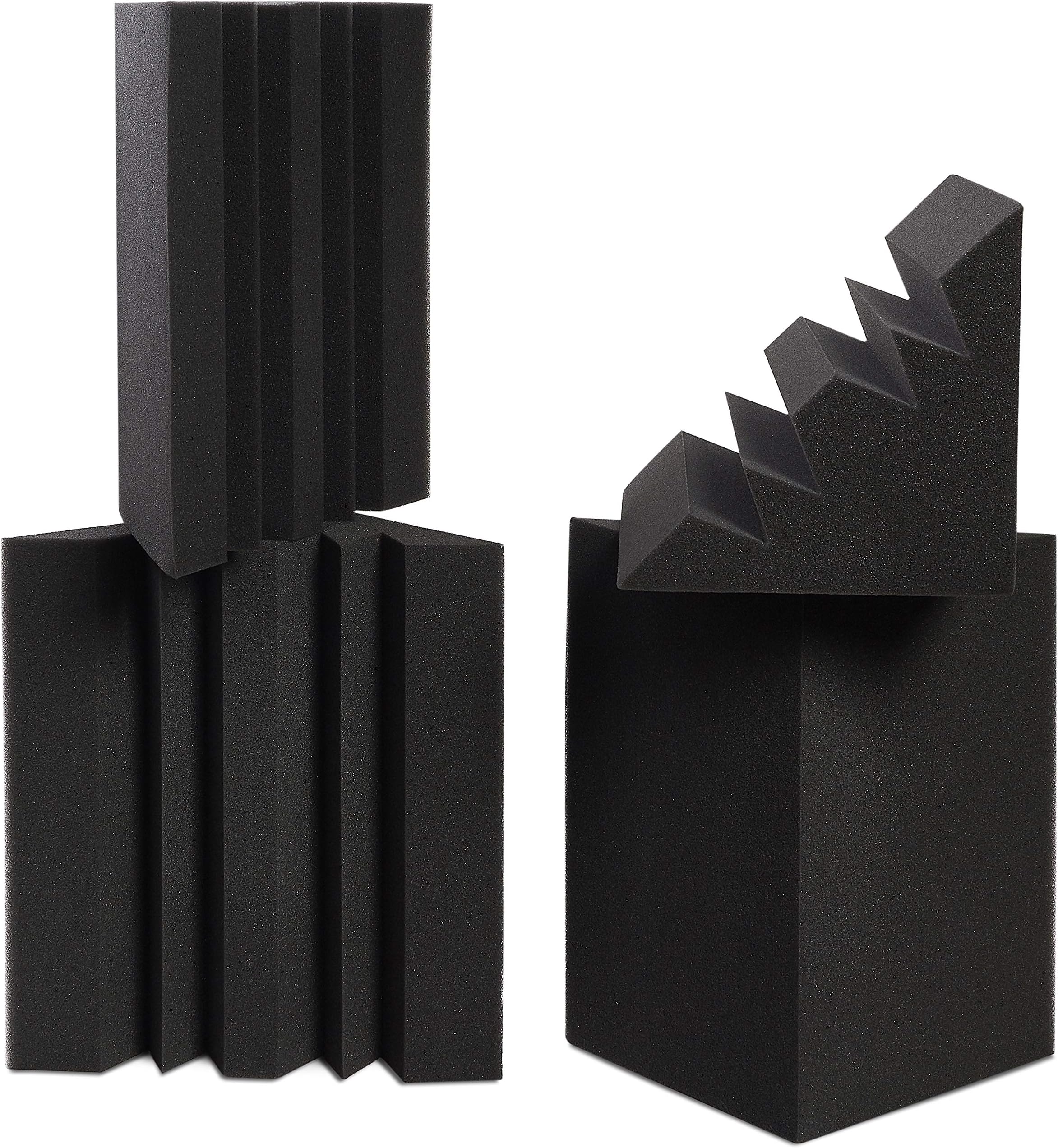 Sound Addicted - Corner Bass Traps (4 Pack) 12 x 7 x 7 inches, Sound Dampening Acoustic Foam for Home Recording Studio, Theater or Home Cinema | BabuTrap