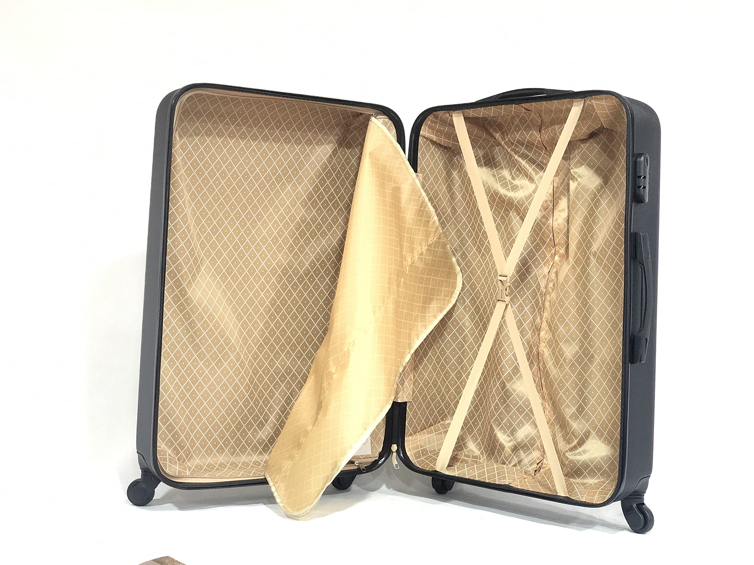 CELIMS – Juego de maleta de 4 piezas + maleta mediana + maleta de gran tamaño + vanity | juego de maleta rígida | juego de maleta de viaje | negro, Negro , 4 unidades, Set de maleta