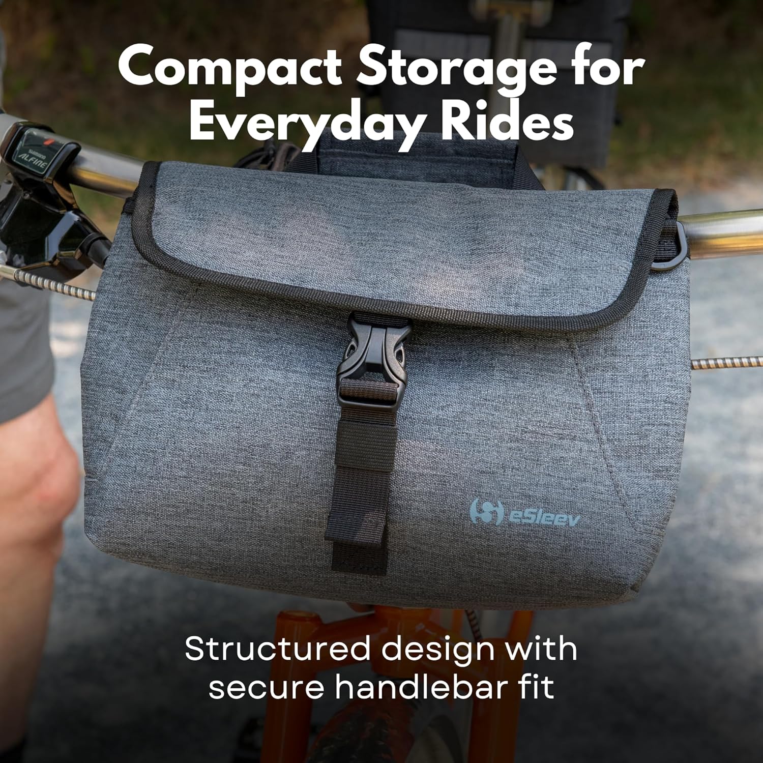 SpeedSleev CHARGE eSleev Handlebar Satchel – Convertible Bike Bag for Everyday Riders – Premium Urban Cycling Storage with Shoulder Strap – Secure YKK Buckle Mounting System