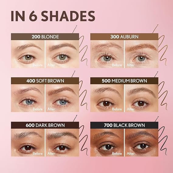 Covergirl Clean Fresh Brow Nano, 300 Auburn, Eyebrow Pencil, Ultra-Precise Tip, Waterproof, Transfer-Resistant, Built-In Spoolie, Vegan Formula, 0.001oz