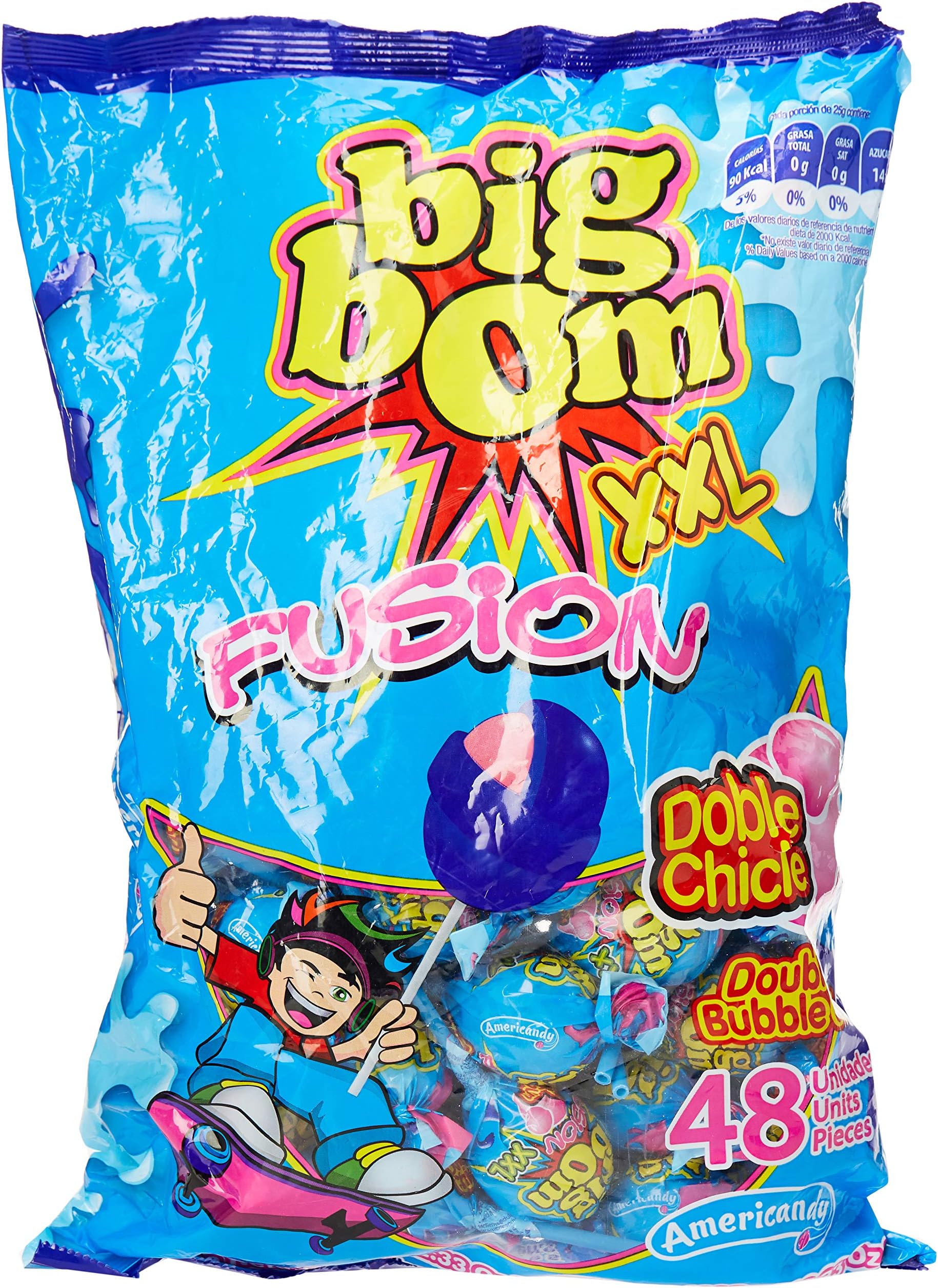 Americandy Big Bom XXL Fusion Lollipops, 25 gm