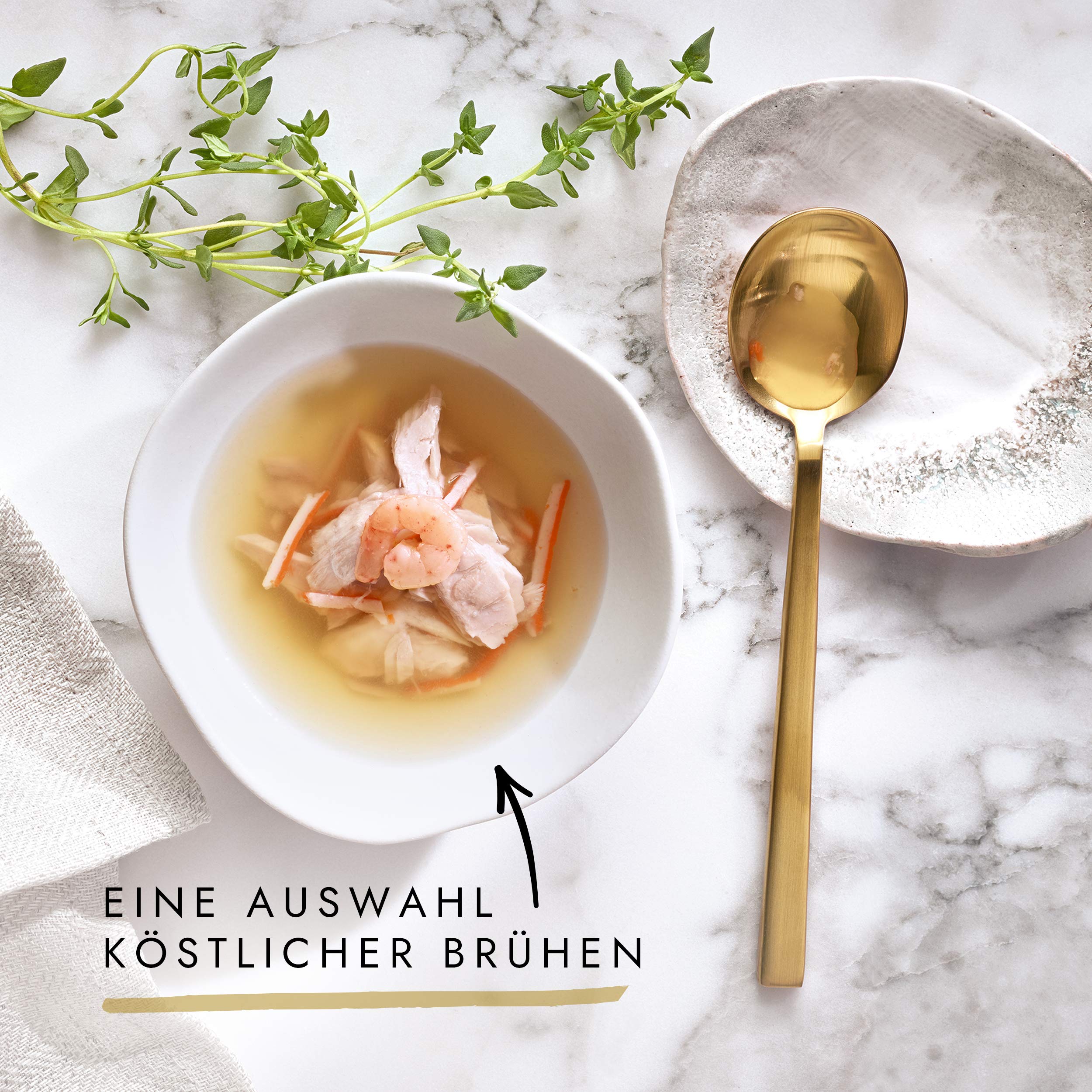 Gourmet Crystal Soup für Katzen mit naturbelassenem Thunfisch und Garnelen, 32er Pack (32 x 40g)