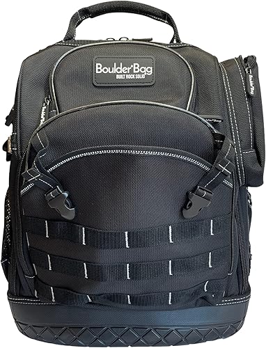 BOULDER Mochila de 80 bolsillos para herramientas Mochila de herramientas para electricistas de alta resistencia, bolsa de herramientas duradera,
