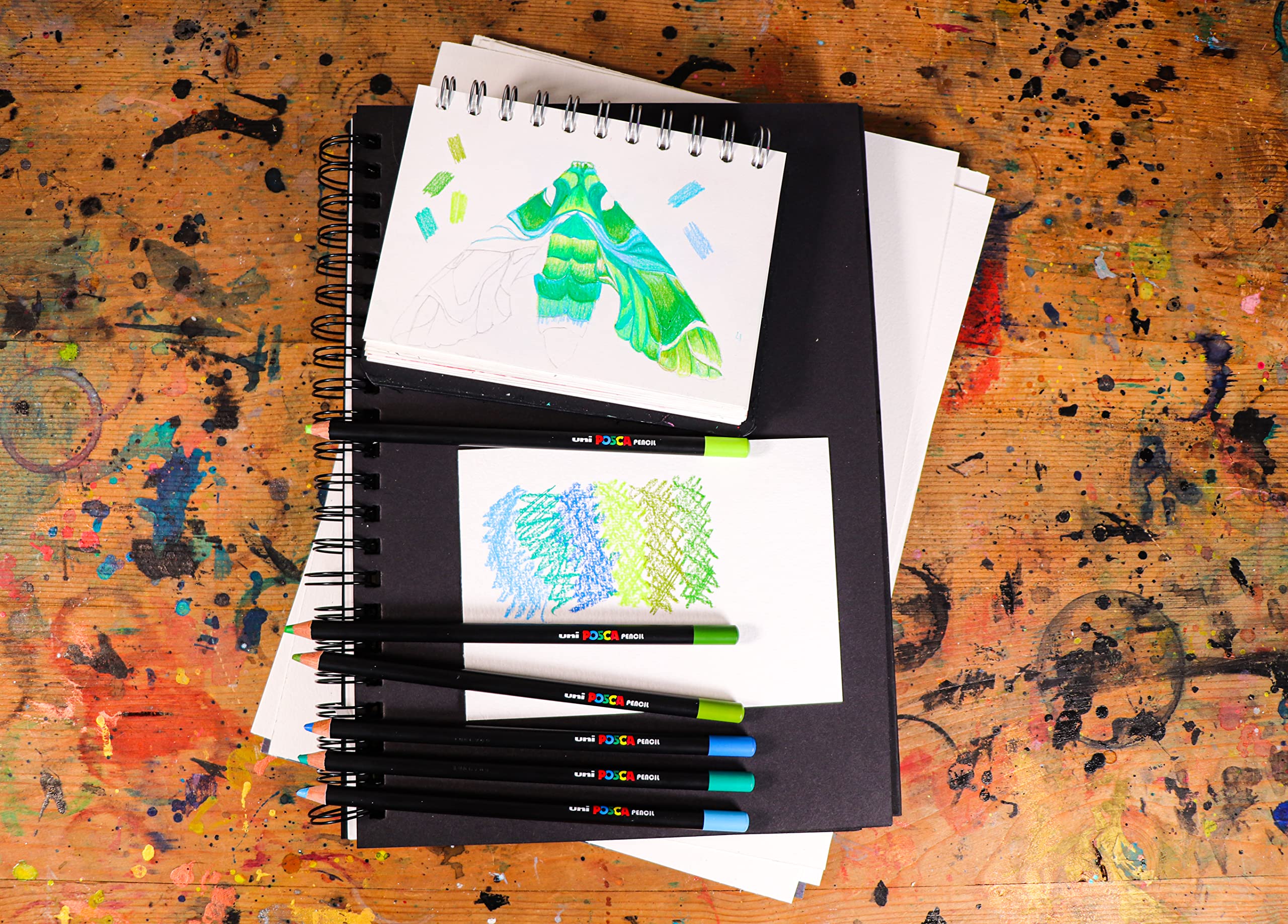 POSCA KPE-200 Oil and Wax Colouring Pencils. Premium Tough Nib for Arts and Crafts. Multi Surface Use On Wood, Fabric, Paper - Image 4