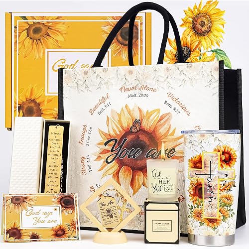GiftoBi Sunflower Faith Gift Set - A Thoughtful Christian Birthday Present