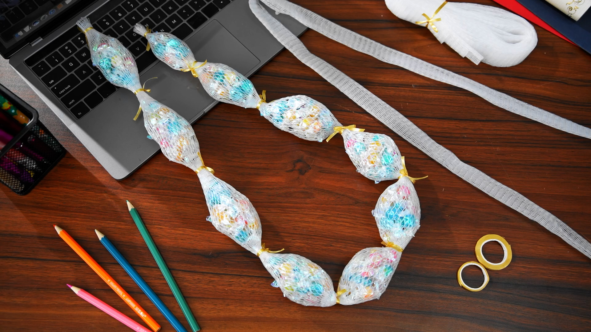 Shappy 6 Pcs 2026 Graduation Candy Leis Include White Tubing Netting Bags 2 Rolls Ribbon Graduation Candy Lei Making Kit for Congrat Senior High College School Gift Grad Party Favor Supplies
