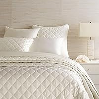Vista 10 de Pine Cone Hill Funda acolchada de seda marfil sólido, tamaño King, patrón sólido marfil