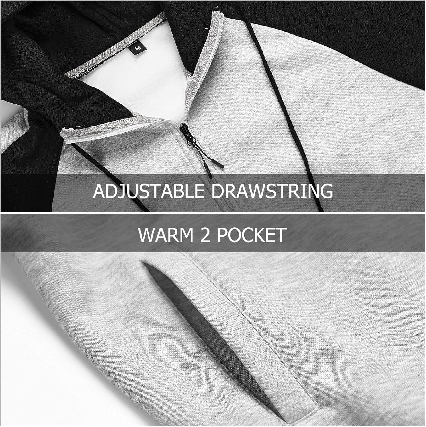Hoodies for Men Zip Up Hoodie Drawstring Casual Long Sleeve Pocket Hooded Sweatshirts - Image 4