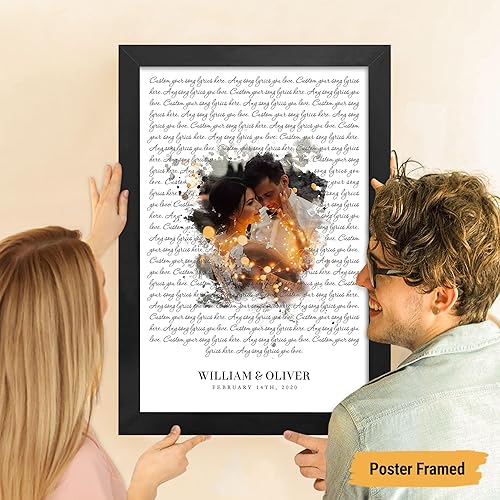 Vista 84 de VICILO Póster musical personalizado con letras de canciones, decoración sentimental perfecta, regalo de San Valentín para él, regalos de novio