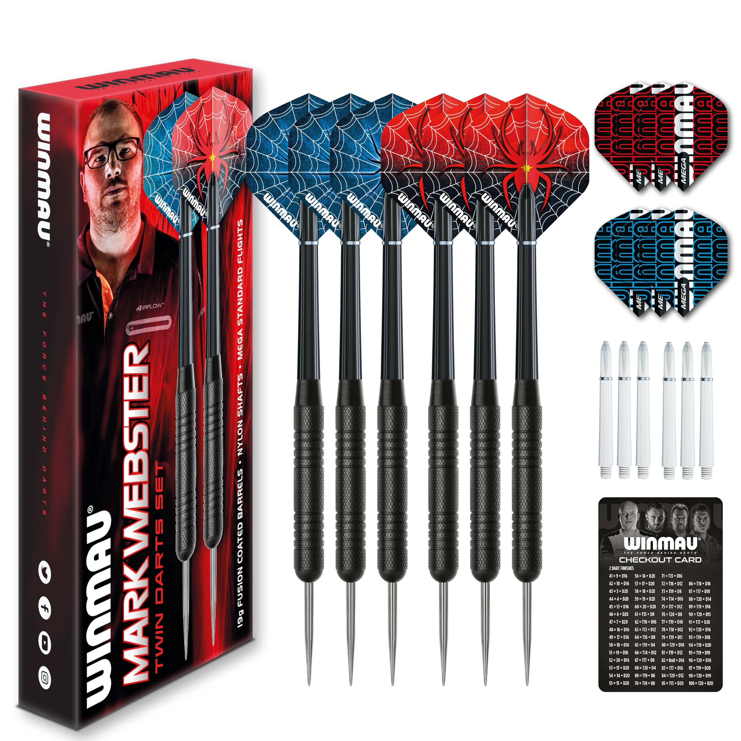 WINMAU MARK WEBSTER ダーツセット Amazon.com : Winmau Darts Mark Webster Twin Set | Premium