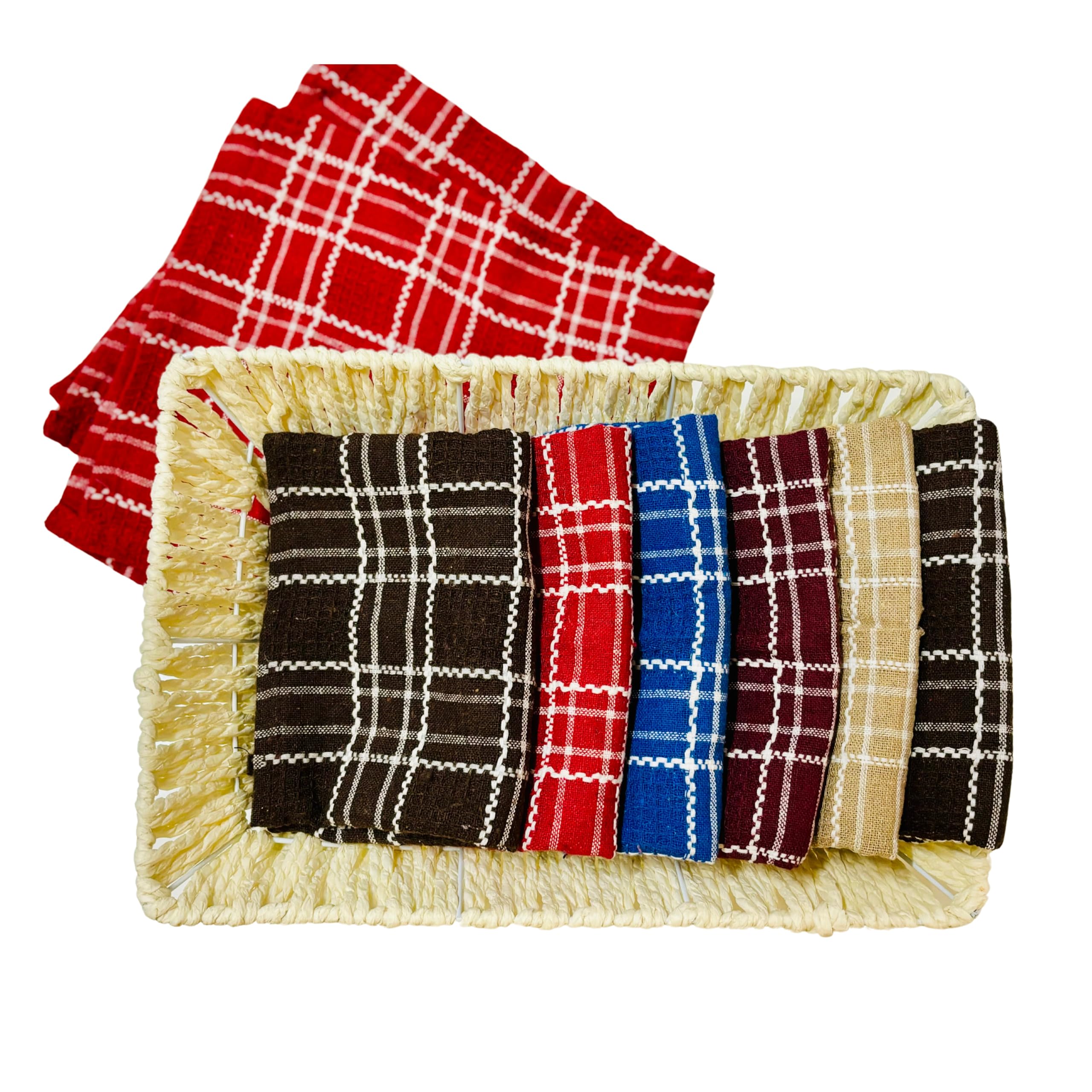 TheHandikrafts Pure Cotton Multipurpose Cleaning Cloth for Kitchen, Home, Car, Floor, Bike - Multicolour, 18 x 18 inch (21) (B0DF81L6BW) Amazon Price History, Amazon Price Tracker