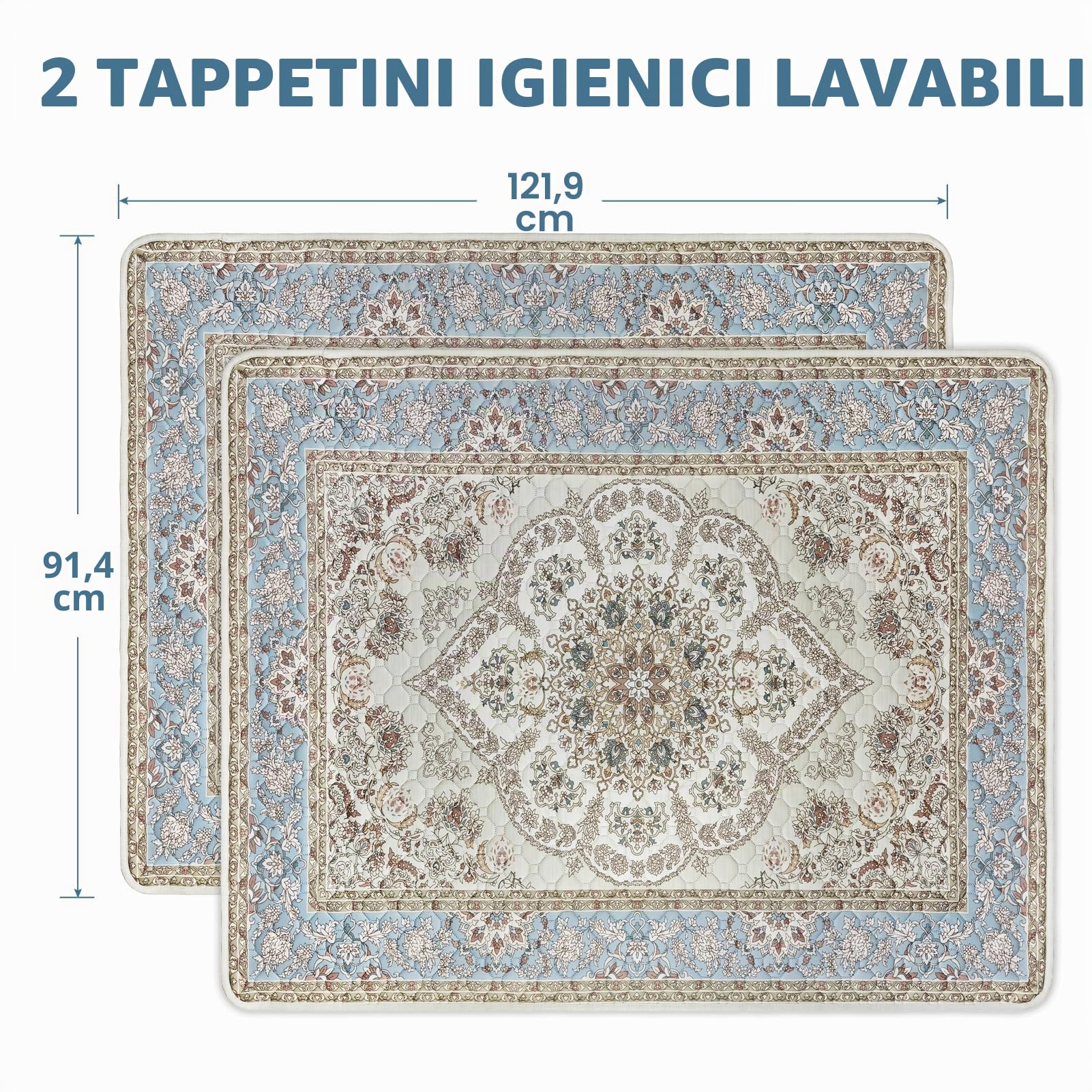 Tappetini lavabili per cani, confezione da 2, tappetini per cuccioli con feromoni, 2026 Tappetino per cuccioli aggiornato 122 x 92 cm super assorbenti impermeabili per l'addestramento degli