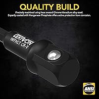 Vista 2 de LEXIVON 9-Piece Impact Grade Socket Adapter Set - 3", 6", and 12" Extension Bit With Holder 1/4", 3/8", and 1/2" Drive, Adapt Your Power Drill To