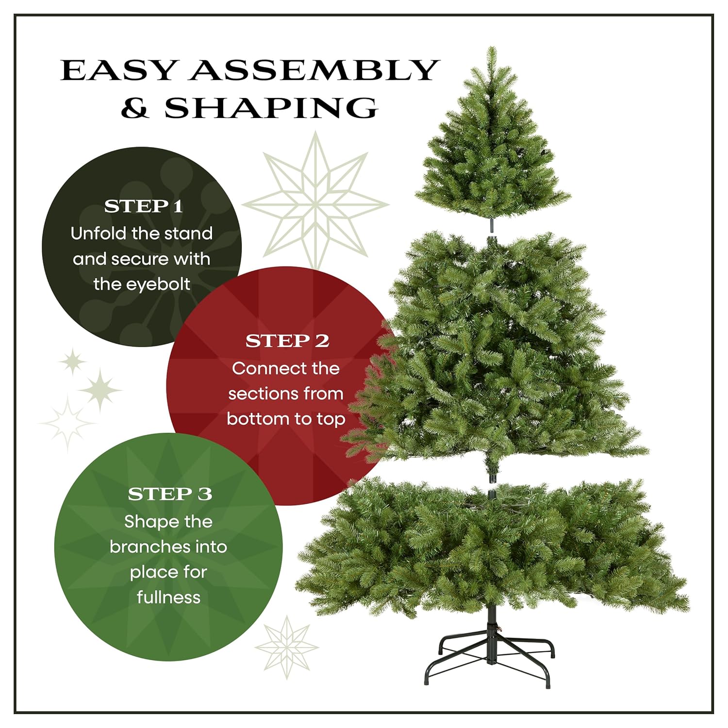 National Tree Company 7 ft Pre-Lit Winchester Pine Artificial Christmas Tree, 450 Clear Lights, 982 Tips, Silver Glitter, Includes Stand, White - Image 5