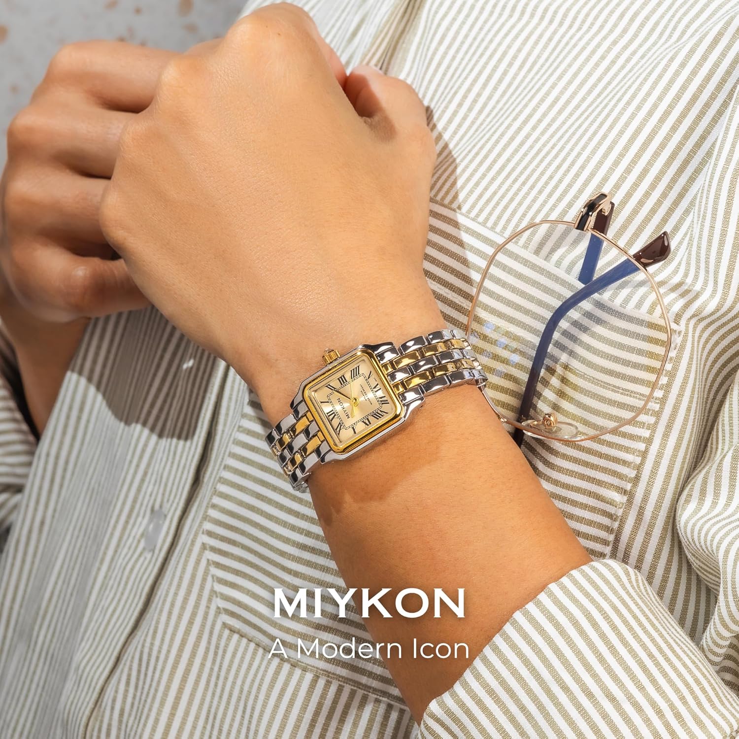 Miykon Dainty Watches for Women, Vintage Small Face Square Womens Watch, Classic Luxury Style Bracelet Watch for Petite Thin Wrists, Cute & Unique Japanese Quartz, Waterproof to 100ft