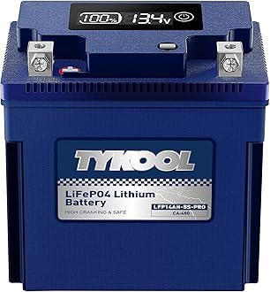 LFP14AH-BS-PRO Lithium Battery, Replaces GYZ16H YTX14AH-BS, 480CCA 8Ah Fits for ATV UTV Motorcycle, Compatible with Polaris Sportsman 570 Ranger 500 Kawasaki Mule SX, Digital Readout [+ -]