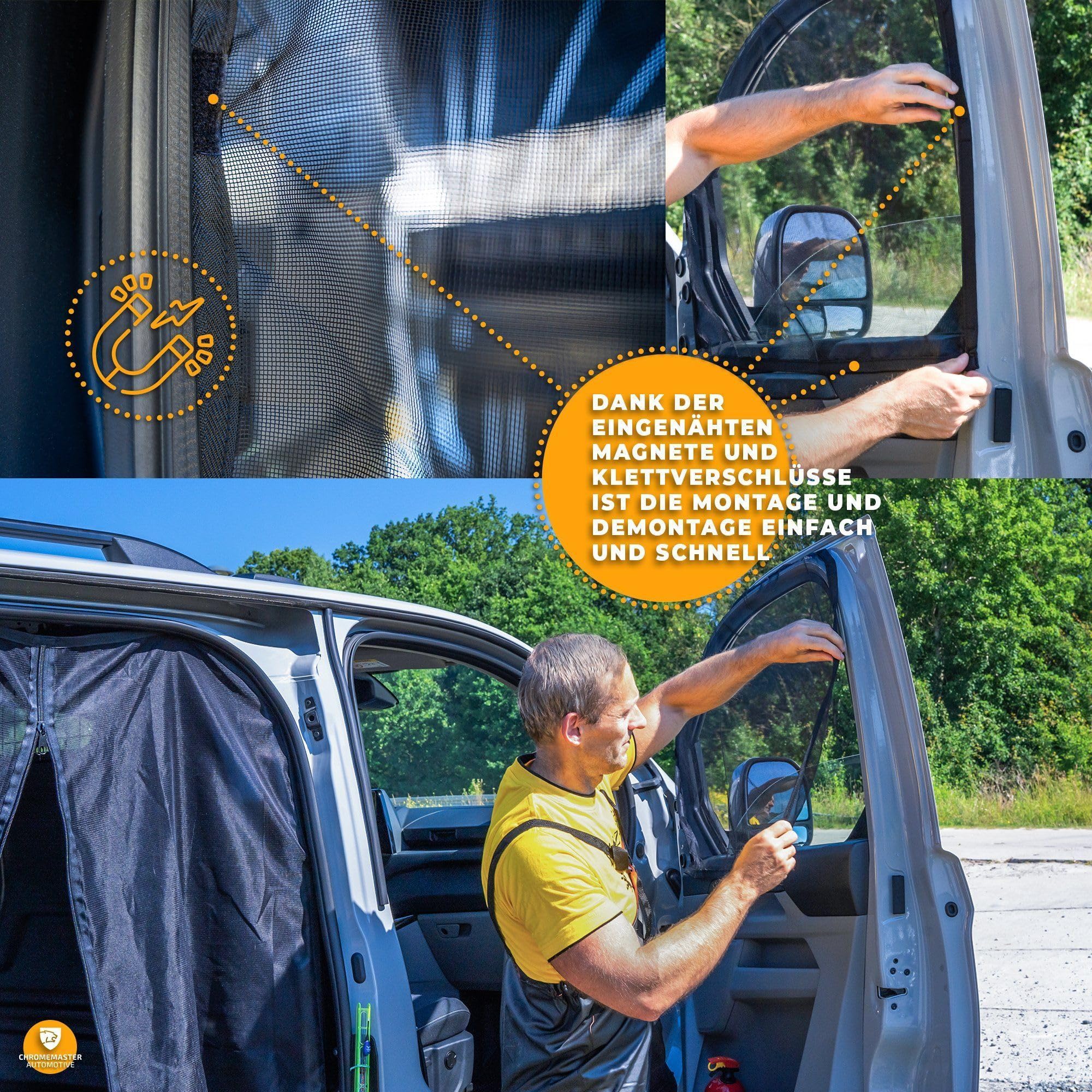 CHROMEMASTER | Magnetisches Fliegengitter für Camper, Campervan, Wohnmobil | Kompatibel mit FIAT Ducato 2006+ | Moskitonetz, Schutzgitter Gegen Insekten, Ungeziefer, Mücken und Spinnen