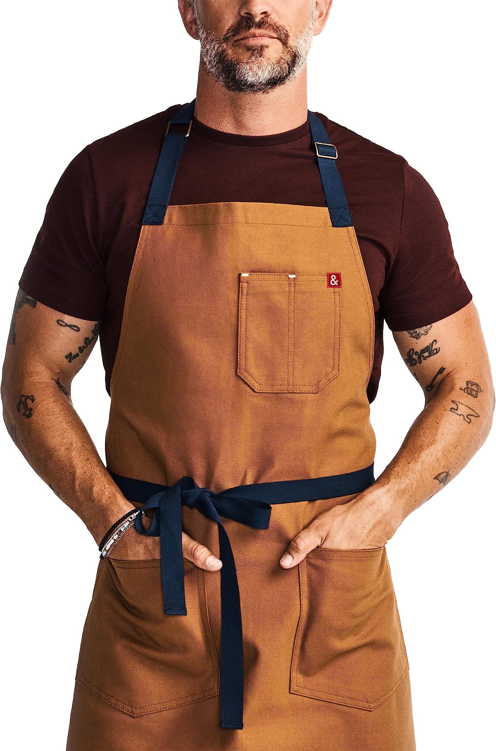 Essential Apron - Professional Chef Apron with Pockets & Adjustable Bib Strap for Cooking & Grilling
