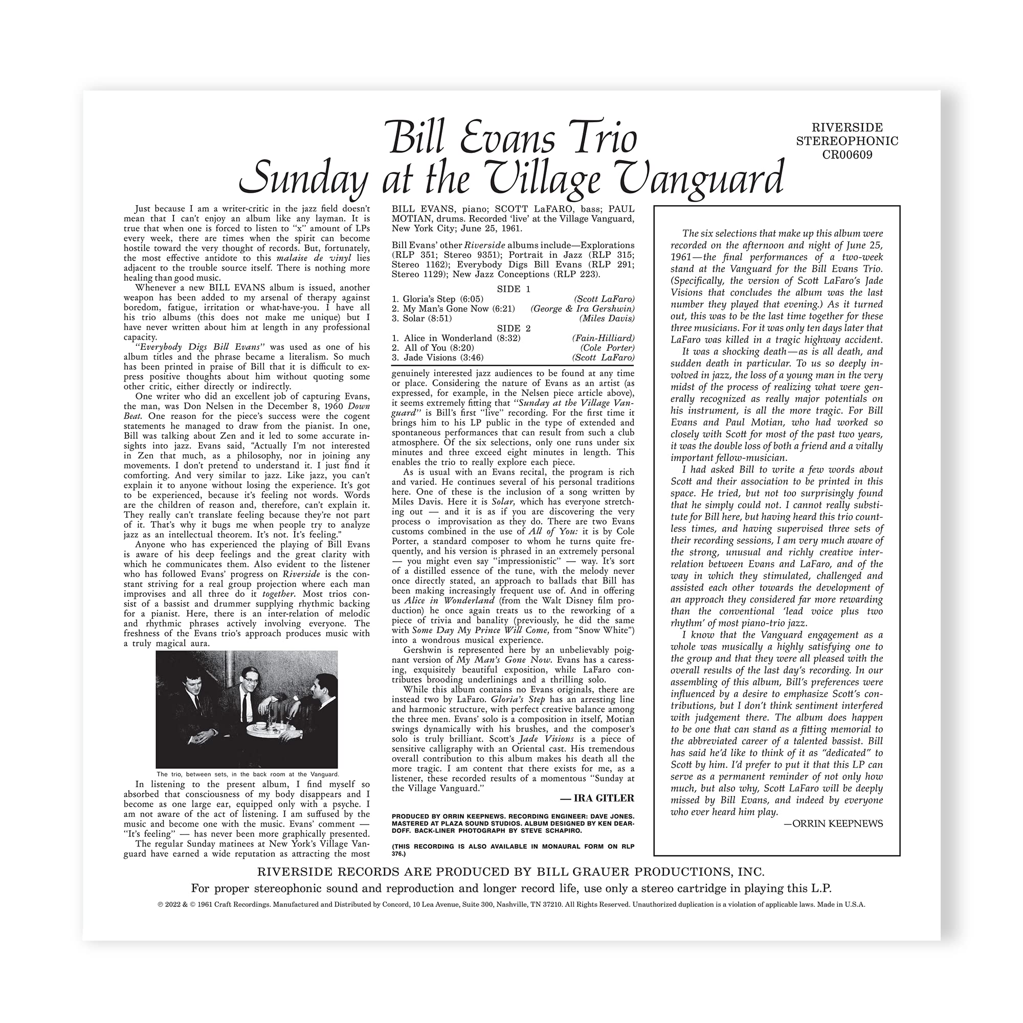Sunday At The Village Vanguard (Original Jazz Classics Series)