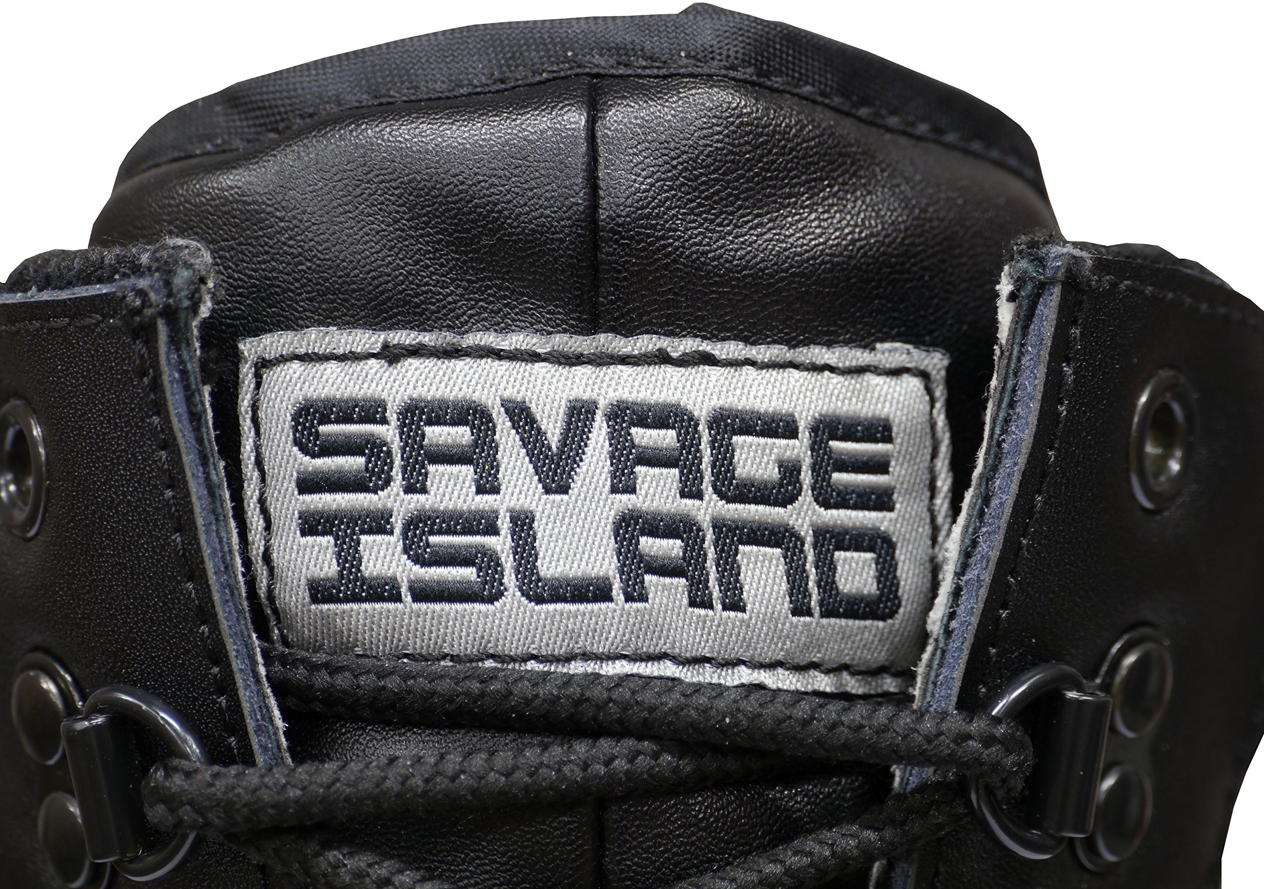 Savage Island Stivali Neri in Vera Pelle da Combattimento Militare Tattici