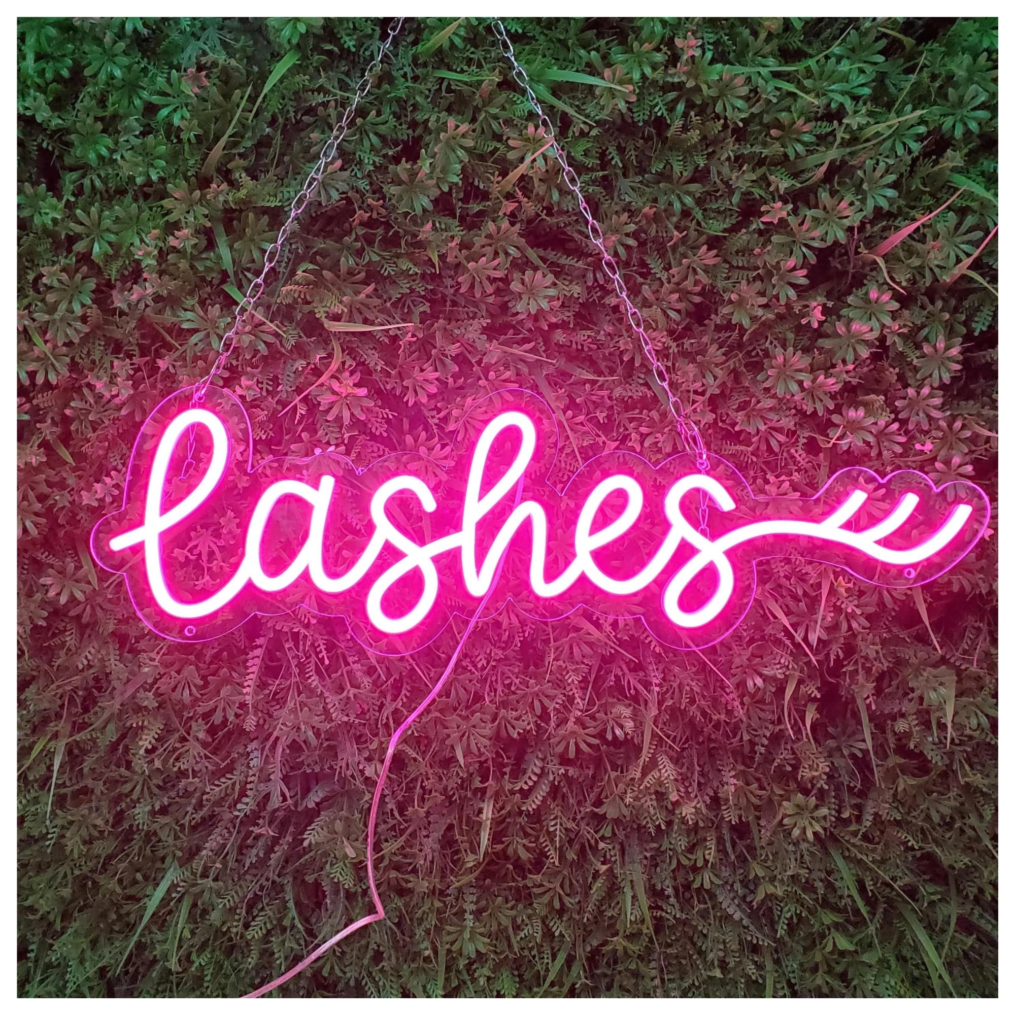 Shouxi B Sign Lamp Handmade Lashes Neon Signs Us Powered Eyelashes Neon Lights Suitable For Eauty Eyelash Shop Decor Glow Sign 12Cmx40cm(B)