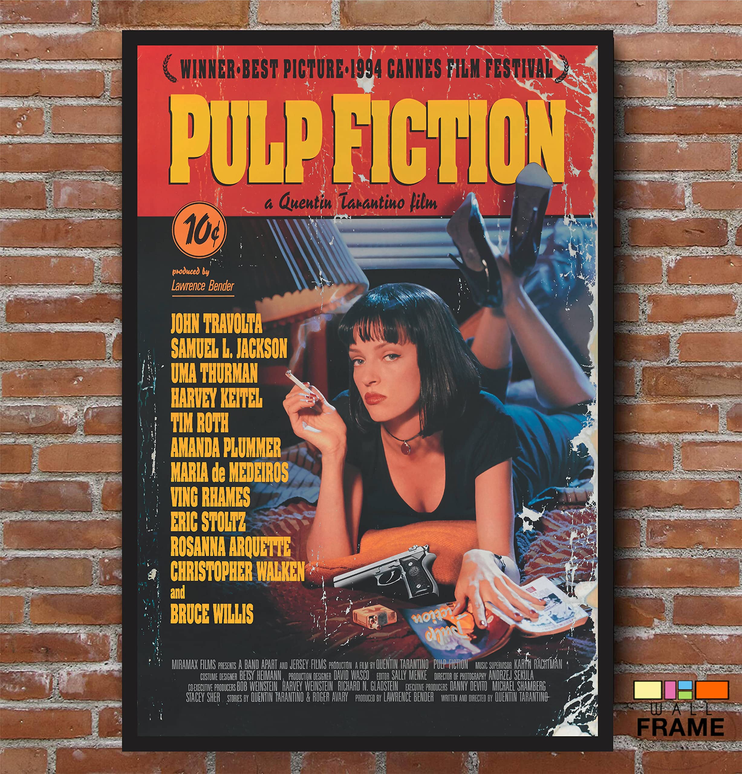 Quadro Pôster Filme Pulp Fiction Tempo de Violência M2 60x90