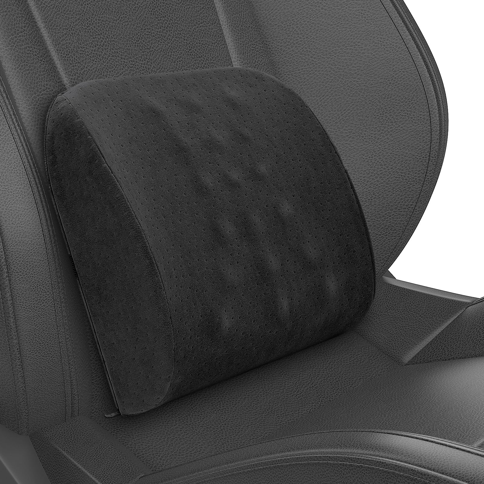 Cojín Lumbar para Coche, Almohada Lumbar con Esponja Memoria, Cojín Lumbar Ergonómico para Asientos de Coche, Silla de Oficina, Silla de Ruedas, Negro