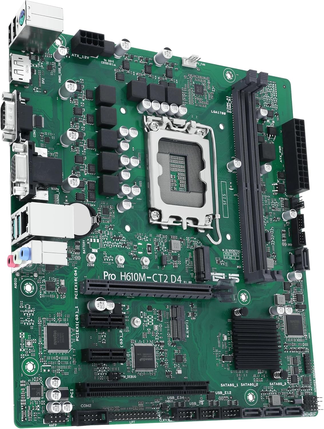 ASUS PRO H610M-CT2 D4-CSM Intel® H610 (LGA 1700) Micro-ATX (mATX) H610 Business Motherboard with Enhanced Security, Reliability, Manageability and serviceability