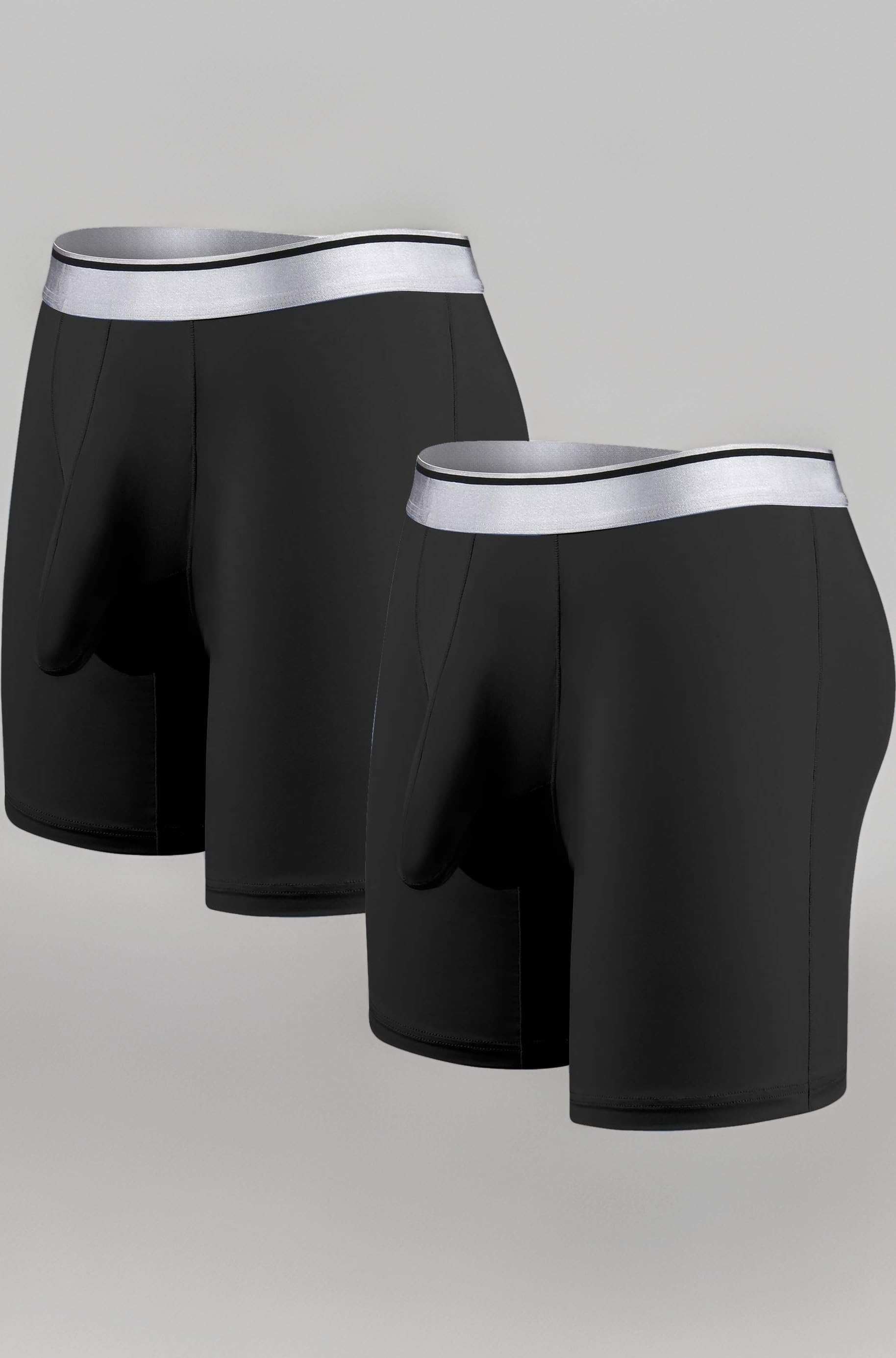 Ouruikia Men's Silk Briefs (Pack of 2) (_2 Packs-black_M)