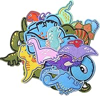 Vista 23 de 70 parches bordados de estilos surtidos al azar, colores vivos brillantes, apliques de parche para coser o planchar para ropa, vestido, sombrero