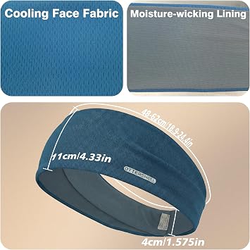 OTTERSHELL Sports Headband Unisex Moisture-Wicking Yoga Running Gym