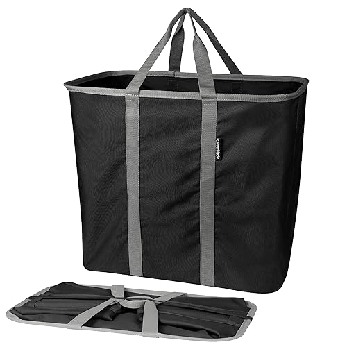 CleverMade Collapsible Laundry Caddy - Black Charcoal 2-Pack 64L -