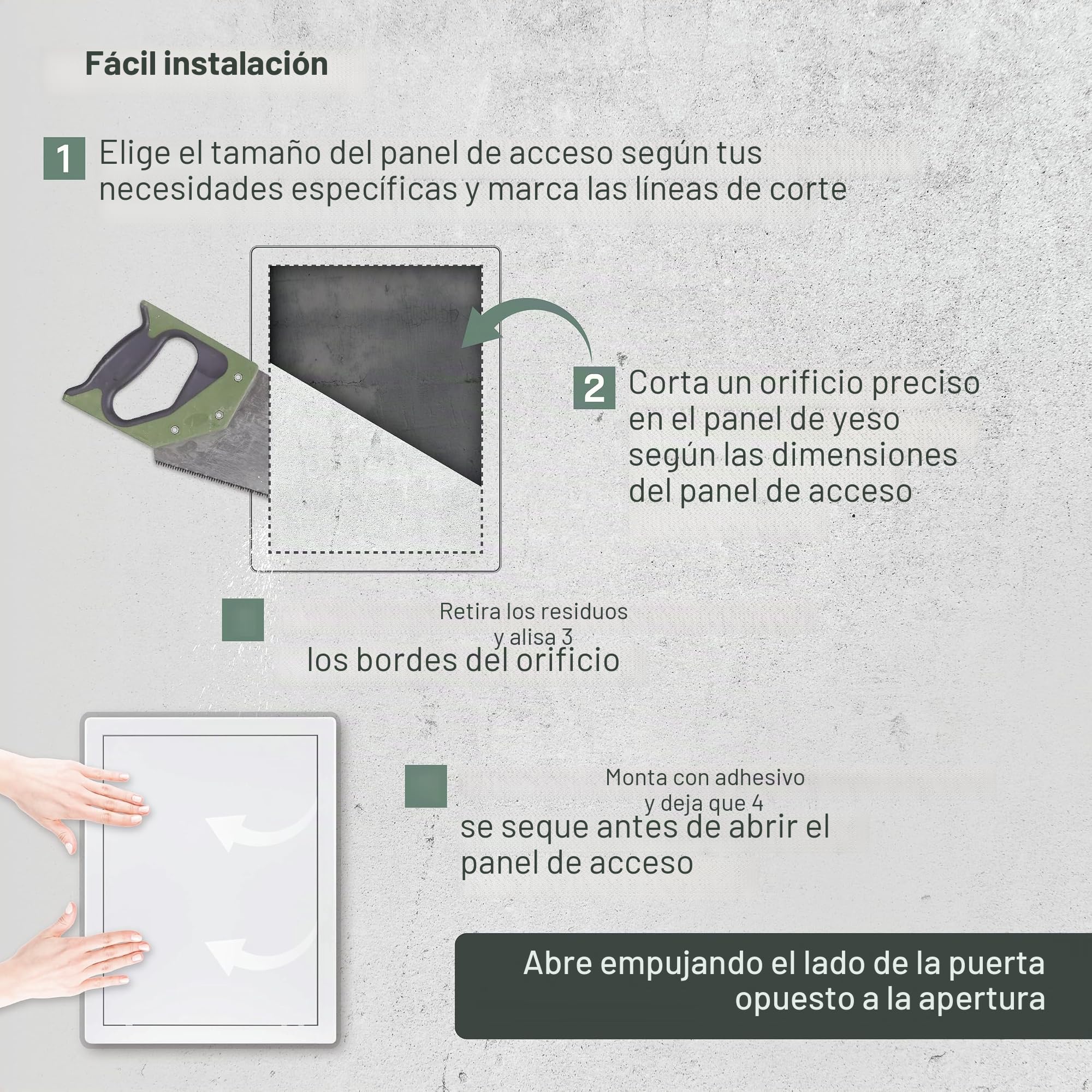 Vent Systems Panel de acceso de 300 x 400 – Puertas de fácil acceso – Plástico ABS – Panel de acceso para paneles de yeso, pared y techo, cubierta de puerta de servicio eléctrico y fontanería
