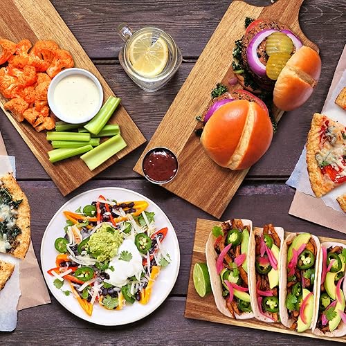 Miniatura 7 de Patelai Juego de 6 tablas de cortar con asas, grabado láser, charcutería de madera, tabla de cortar para servir a granel para inauguración de la