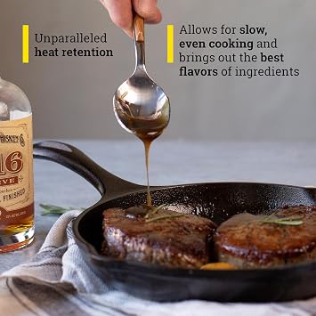 Lodge 8 Cast Iron Skillet - Chef Collection - Perfect Sear - Ergonomic Handles - Superior Heat Retention - Cast Iron Cookware & Skillet