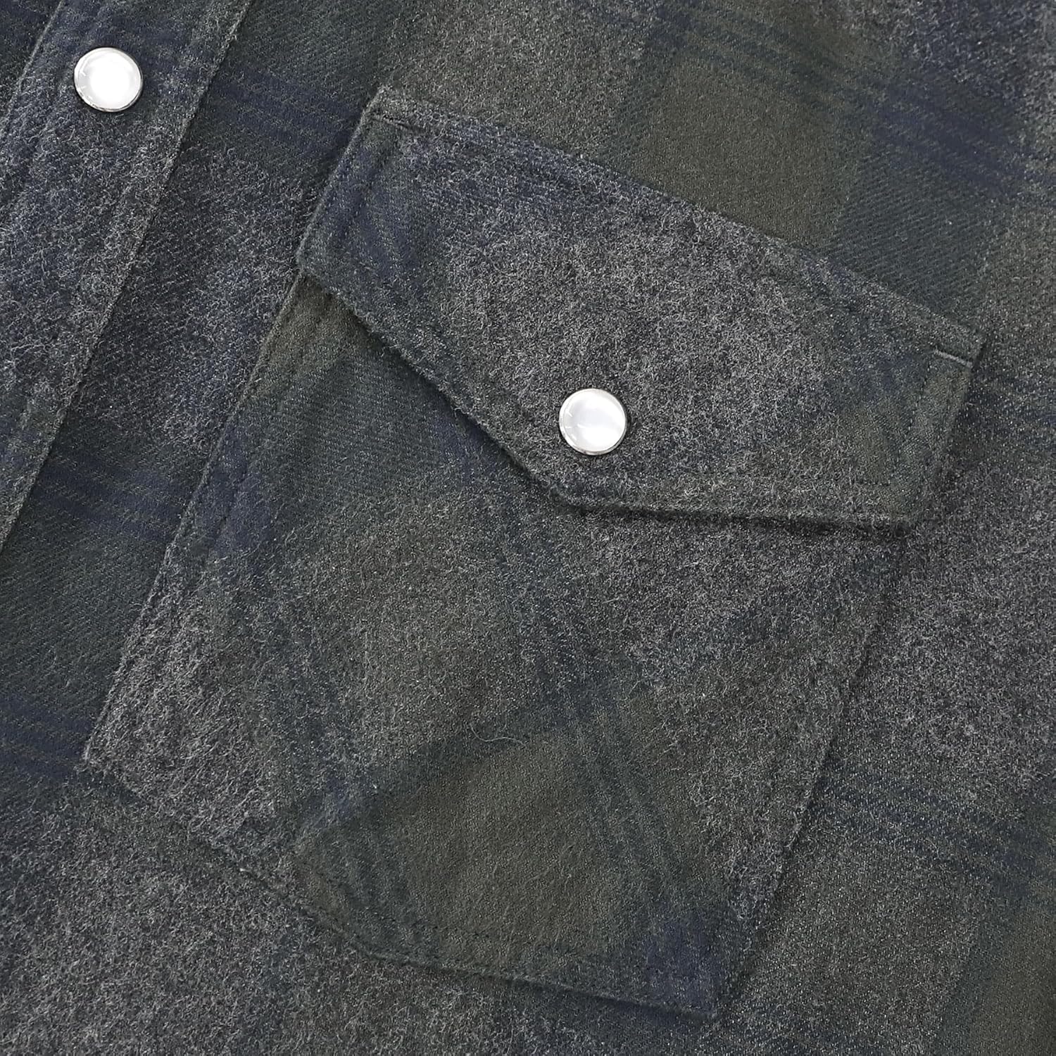 Dubinik® Flannel Shirt for Men Western Mens Pearl Snap Shirts Long Sleeve Casual Cozy Vintage Cowboy Plaid Soft Pure Cotton - Image 4