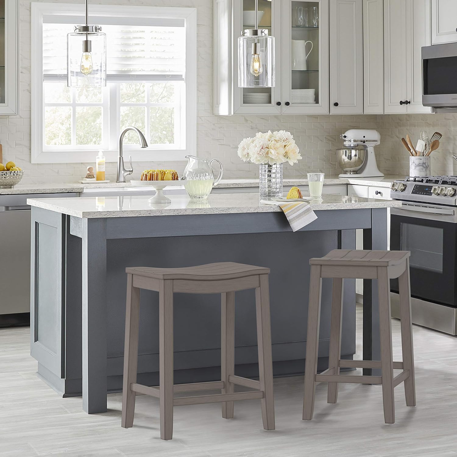 gray backless counter height stools