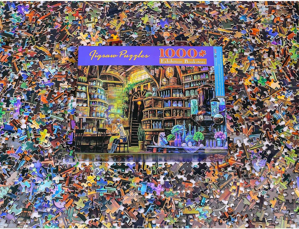 Ingooood- Jigsaw Puzzle 1000 Pieces for Adult- Fantasy Series- Exhibition Bookstore_IG-1217 Entertainment Wooden Puzzles Toys…