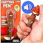 Farting Poop Pen Makes 7 Funny Fart Sounds - Perfect Stocking Stuffers for Kids, Teens & Boys - This Poop Pen Makes Funny Gifts for Christmas - Fart Pen Gag Gifts & White Elephant Gift (Heart Eyes)
