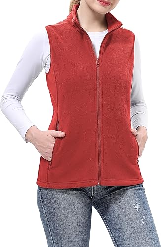 Miniatura 2 de BenBoy Chaleco de forro polar para mujer, chaleco suave, sin mangas, con bolsillos con cremallera, ropa cálida para otoño e invierno