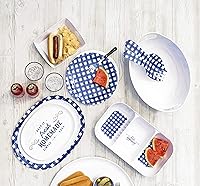 Vista 2 de TarHong Plato llano hecho en casa de guinga azul marino S, 4, 10.5 pulgadas